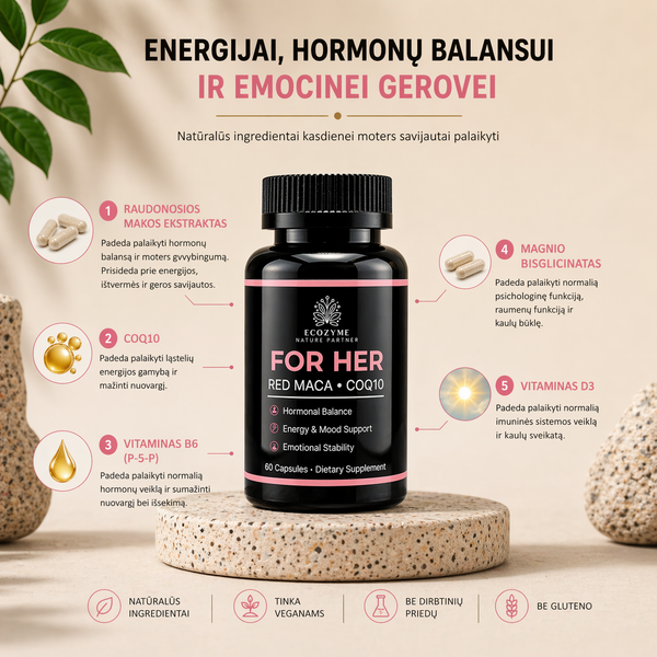 Ecozyme FOR HER - naisten energia- ja hormonitasapainokompleksi
